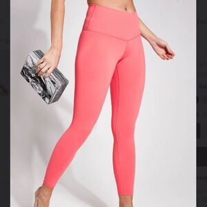 Glyder Pure High Rise Legging Women S Hot Coral Athletic Workout Gym Pull On New
